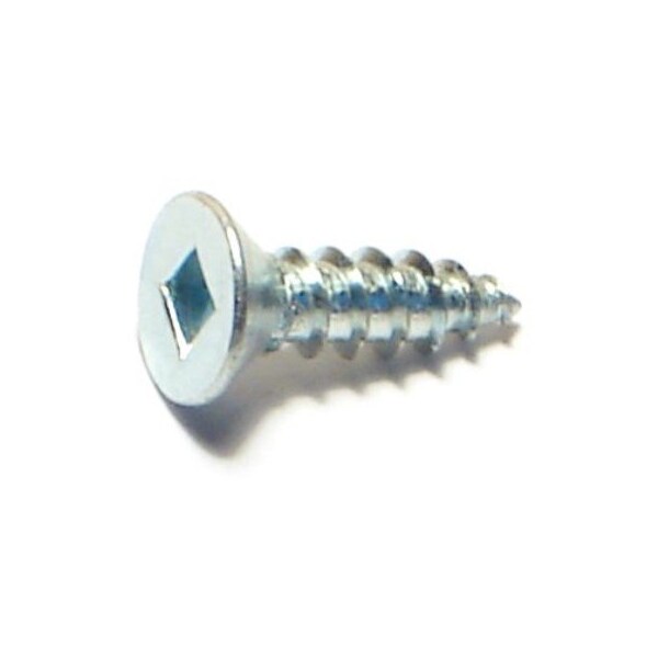 Midwest Fastener Sheet Metal Screw, #6 x 1/2 in, Zinc Plated Steel Flat Head Square Drive, 100 PK 08602 - main